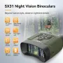Alat Penglihatan Malam Binokular SX31 4K HD 8X Zum Digital Memburu Luaran Peranti Penglihatan Malam untuk Perkhemahan Memburu Berjalan