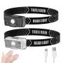 USB Rechargeable Powerful Sensor Headlamp Fishing Camping Head Flashlight 5 Mode Waterproof Spotlight Headlights Front Lantern for Fishing Camping Hiking