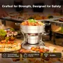 Warmounts 1QT Chafing Dish Buffet Set Individual Single Shabu Hot Pot, Stainless Steel, Glass Lid, Mini Round Chafing Dishes for Buffet for Dinner, Parties, Wedding, Camping, Events