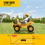 FUNTOK DT01A 12V 7AH Licensed Caterpillar Kids Ride on Truck Car 4km/h Max Speed Safety Rechargeable Powered Electric Car for 3-6 Years Old Kids with Shovel Remote Control Bluetooth MP3 Player