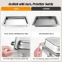 Warmounts 8QT 2 Pack Grid Pans Rectangle Chafing Dish Food-Grade Stainless Steel Catering Buffet Food Meal Plates For Hotel Party Picnic