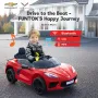 Funtok GT01A 12V 4.5AH 60W Kids Electric Ride on Car Licensed Chevrolet Corvette C8 4km/h Max Speed Safety Rechargeable Powered Electric Truck for 3-6 Years Old Kids with Wireless Remote Control Bluetooth LED Headlight Music Player