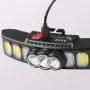 USB Rechargeable LED Head Flashlight XPE COB Headlamp Red Light Motion Sensor Lightweight for Running Camping Equipments Nature Hike