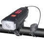 Multifunctional Headlight 1200mAh Large Battery Anti-theft Waterproof 3 Light Modes Front Light with 120dB Horn for Night Cycling