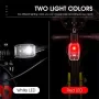 WEST BIKING Mini Portable Bike Taillight 4 Light Modes USB Rechargeable 180° Wide Angle PX5 Waterproof White Red Warning Bicycle Back Light for Cycling Running Hiking