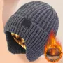XANES Winter Bike Knitted Hat Outdoor Plush Warmth Cap Peaked Earmuff Fashion Casual Faux Fur Lined Bomber Hats Cycling Ear Protection