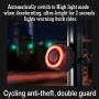 BIKIGHT Smart Brake Sensing Bike Taillight 700mAh Battery Alarm Rear Light 4 Light Modes USB-C Rechargeable IP65 Waterproof Bicycle Rear Light with 110dB Horn Wireless Remote
