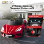 Funtok GT01A 12V 4.5AH 60W Kids Electric Ride on Car Licensed Chevrolet Corvette C8 4km/h Max Speed Safety Rechargeable Powered Electric Truck for 3-6 Years Old Kids with Wireless Remote Control Bluetooth LED Headlight Music Player