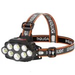 BIKIGHT 4-Modes 8*XPG LED Headlamp USB Rechargeable Long Shoot Camping Head Light 18650 Fishing Lantern Waterproof Head Torch Flashlight