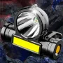 XMUND Waterproof LED Headlamp Handfree COB Work Light with Magnet USB Headlight Built-in Battery Suit for Fishing Camping