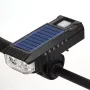 Đèn pha xe đạp sạc bằng năng lượng mặt trời LED siêu sáng 4000mAh Pin chống nước 4 chế độ sáng Đèn pin cảnh báo có còi 120dB cho đạp xe ban đêm