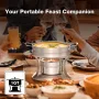 Warmounts 1QT Chafing Dish Buffet Set Individual Single Shabu Hot Pot, Stainless Steel, Glass Lid, Mini Round Chafing Dishes for Buffet for Dinner, Parties, Wedding, Camping, Events
