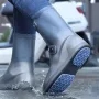 XANES 1 Pair Rain Boot Bicycle Shoe Covers Waterproof Silicone High Top Non-slip Shoes Protector Outdoor Reusable Thickened Footwear for Cycling Hiking Walking