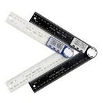 2-in-1 Digital Angle Finder Protractor with 7 Inch/200mm Ruler Spill-Proof Design for Woodworking Carpenter Construction DIY Tool LED Display High Accuracy Measurement