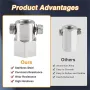 6PCS Wireless Drill Adapter Stainless Steel Crank Handle High-Quality 1/2 Inch Shaft Hole 1/4 Inch Through Hole Fits Ratchet Bar Trailer Crank
