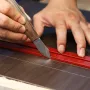 Marking Knife High Carbon Steel Woodworking Scribe 7.6 Inch Double Beveled Blade with Wooden Handle and Leather Sheath