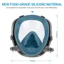 Dust Mask Reusable Full Face Respirator Mask Double Filtration Anti-Fog Organic Vapor Mask for Wooodworking Painting Welding Dust Protection