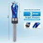 1/4 Inch 6.35mm Shank Nano Blue Coated Carbide Compression Flush Trim Router Bit Top and Bottom Bearing 1/2\ Cutting Diameter for Woodworking Trimming and Slotting