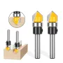6MM 6.35mm 1/4 Inch Shank 90 Degree V Shape Router Bit 1/2 Inch 12.7mm Cutting Diameters Carbide CNC Engraving V Router Bit for Signmaking / Lettering / Woodworking Door Carving