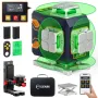 CIGMAN CM-S02 4x360° Green Cross Line Laser Level Self-Leveling Remote Control 2600mAh Li-ion Battery Type-C Charging IP54 Waterproof