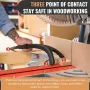 Miter Saw Hold Down Stick Injection Molded Safety Tool Rubber Grip Lightweight Design Wood Cutting Push Stick Rubber Feet Woodworking Accessories 18 Inch Long Versatile Holder for Small Parts