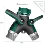 3/4\ 2-Way Hose Splitter Heavy Duty Zinc Alloy with TPR Coating Universal Thread Dual Shut-off Valve Garden Faucet Connector