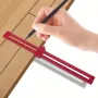 300mm Woodworking Ruler with Slide Stops Adjustable Circular Drawing Ruler Carpenty Square Aluminium Benchmark Ruler Inch and Metric Scale