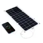 30W Mono Solar Power Charging Panel w Suckers & Carabiner for DUO Output for 12V 5V Camping Fan/Lamp/Power Generator System