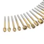 Drillpro 20Pcs Titanium Coated Rotary File Cutters HSS Mini Burr Wood Working Milling Carving Rasp Drill Bits