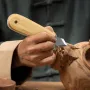 Wood Carving Knife CR-V Steel Blade 60° Angle 154mm Total Length Ergonomic Wooden Handle Woodworking Tool