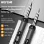 RAYENR Digital Soldering Iron 60W Adjustable Temperature 150°C-500°C Ceramic Heating Element 18-Piece Kit with Stand Desoldering Pump Tweezers Cutter
