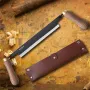 RUITOOL 1PCS Draw Knife High Carbon Steel Blade Straight Shave Knife Wooden Handle Woodworking Debarking Hand Tool for Logs Wood Fence Posts