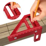 Carpenter Square Aluminum Miter Triangle Hole Ruler Woodworking Square Protractor 3D Multi Angle 45 90 Degree Layout Measuring Tool