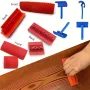 Ensemble de 6 outils de veinage du bois, rouleau de peinture imitation bois avec poignées en plastique et caoutchouc, pour créer des effets de bois réalistes pour la décoration murale