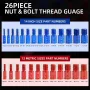 Aluminum Alloy Thread Checker Set SAE and Metric 26-Piece and 44-Piece Portable Carrying Case for Mechanics and DIY Enthusiasts