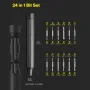 HOTO 24 in 1 Multi Bit Screwdriver Set Magnetic Precision Tool for Electronics Watches Phones Laptops Cameras Slate Grey Alloy Steel