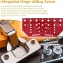 Shelf Pin Jig and Hinge Jig Two-In-One Aluminum Alloy 1/4in and 5mm Drill Bits All-Metal Cabinet Hardware Drill Guide