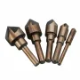 5PCS Countersink Tool Bit Set Includes 1/4\ 3/8\ 1/2\ 5/8\ 3/4\ Drills Perfect for Woodworking Soft Metal DrillingPlastic Cutting