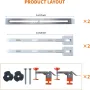 2PCS Drawer Slide Jig with Toggle Clamp & Magnetic Arm Precision Cabinet Tool Stainless Steel Magnetic Arm Laser-Etched Scale Fast Accurate Installation Professional Quality