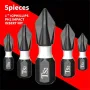 5/10PCS Tungsten Steel Electric Screwdriver Head Set High Hardness Magnetic Cross Head S2 Alloy Bits Nickel Plated Rust Resistance