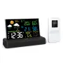Wireless Indoor Outdoor Weather Station VA Color Screen Temperature Humidity Sensor 500 Feet Range Adjustable Backlight Dual Power Calendar Clock Moon Phase
