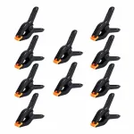 10pcs Ratchet Bar Clamp 2/3/4/6 Inch Woodworking A-Clip Black Wood Working Clip Plastic DIY Ergonomic Grip for Crafts Photography