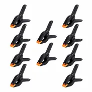 10pcs Ratchet Bar Clamp 2/3/4/6 Inch Woodworking A-Clip Black Wood Working Clip Plastic DIY Ergonomic Grip for Crafts Photography