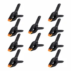 10pcs Ratchet Bar Clamp 2/3/4/6 Inch Woodworking A-Clip Black Wood Working Clip Plastic DIY Ergonomic Grip for Crafts Photography