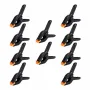 10pcs Ratchet Bar Clamp 2/3/4/6 Inch Woodworking A-Clip Black Wood Working Clip Plastic DIY Ergonomic Grip for Crafts Photography