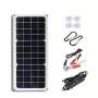 30W Mono Solar Power Charging Panel w Suckers & Carabiner for DUO Output for 12V 5V Camping Fan/Lamp/Power Generator System