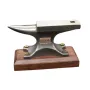 MYTEC Single Horn Carbon Steel Anvil with Wooden Base Rust Resistant Small Blacksmith Tool for Metal Shaping Bending DIY Workshop Crafting