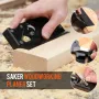 Chamfer Plane Woodworking Corner Edge Flattening Tool Adjustable Depth High Carbon Steel Blades Lightweight Design Portable Hand Planer for Quick Edge Trimming