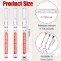 10pcs Multi Purpose Deep Hole Marker Pens Long Nib Design 20mm Tip Waterproof Ink Black Blue Red Marking for Woodworking Construction Industrial Use