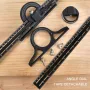 Universal Angle Ruler for Woodworking Enthusiasts 0-180 Degree Angle Measuring Tool with Cursor Horizontal Level and Long-tail Scale